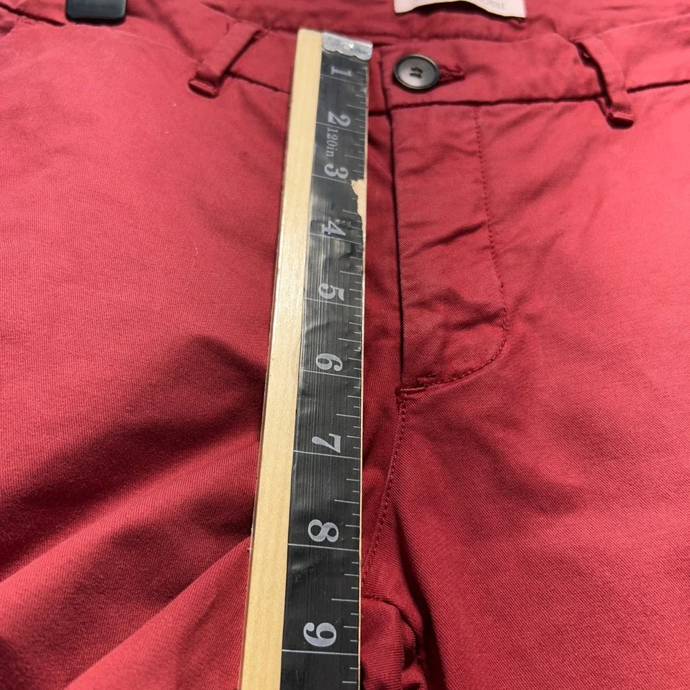 Sartoria Rossi Mens Chino Pants Red Cotton Slim Fit Trousers 30x30
